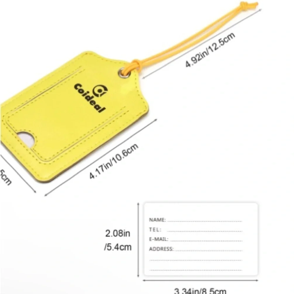 Yellow Panda Leather Luggage Tags - Picture 4 of 4